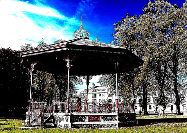 Image of bandstand in park art print